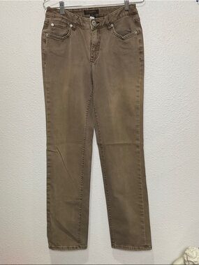 Christopher Blue Tan Straight Leg Jeans Women's Size 10